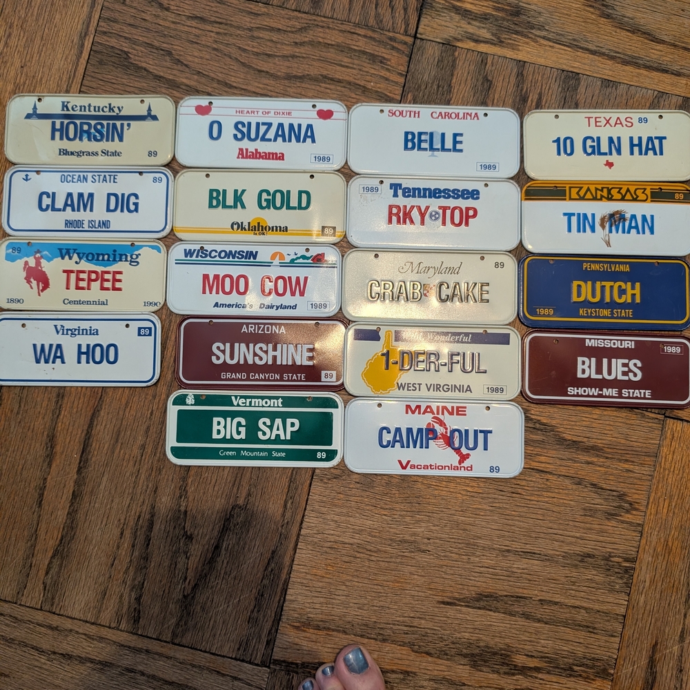 Vintage Novelty License Plates Collection